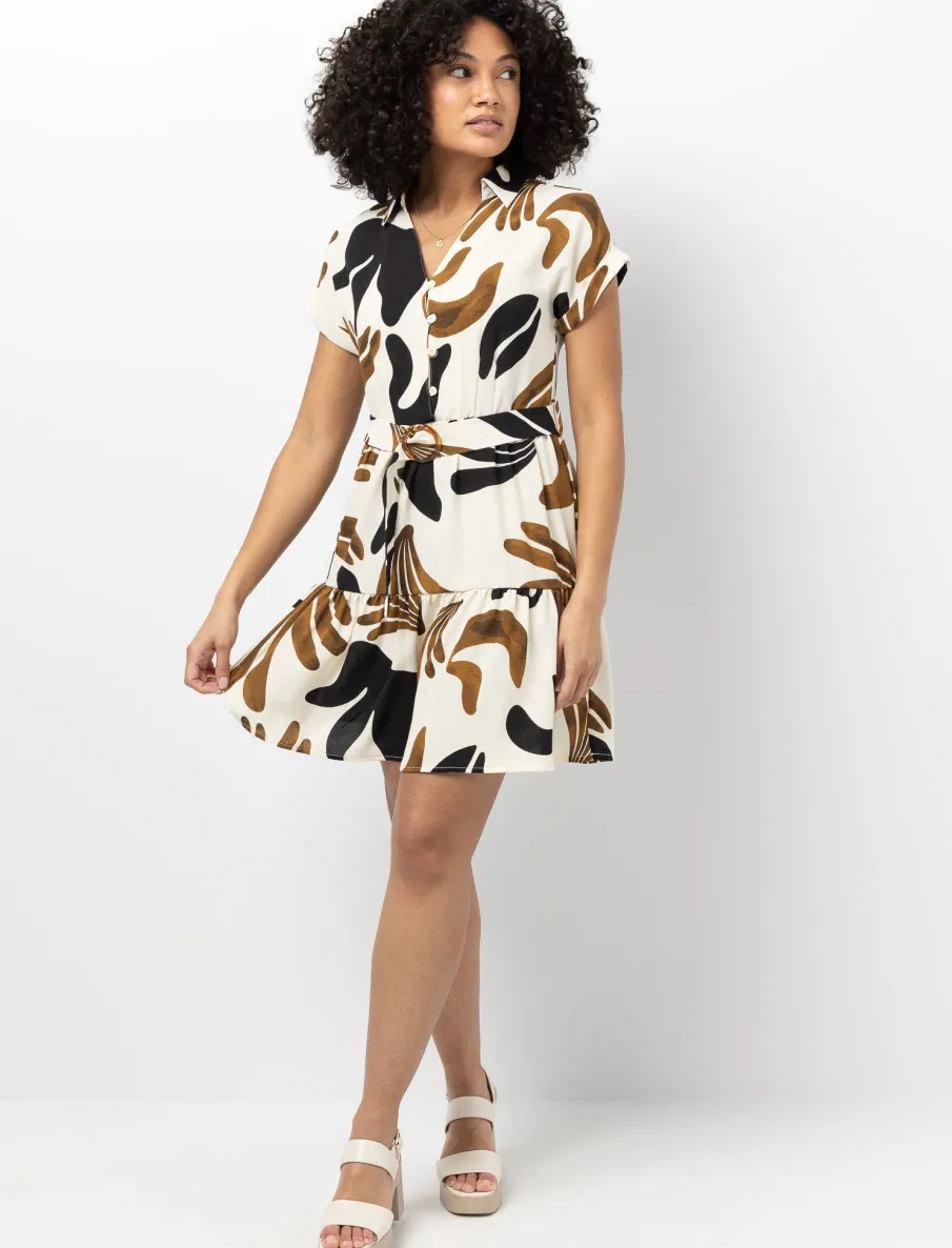 V-neck Dress with Belt