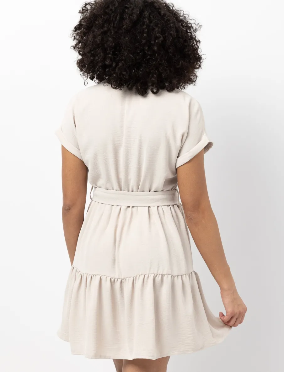 V-neck Dress with Belt
