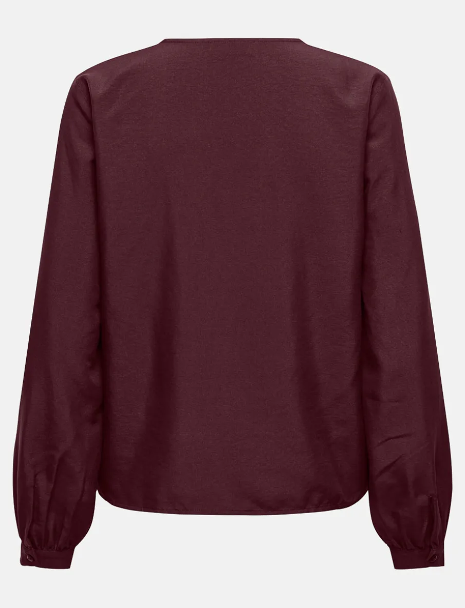 V-neck Shirt with Puff Sleeves
