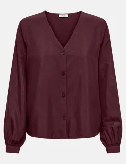 V-neck Shirt with Puff Sleeves