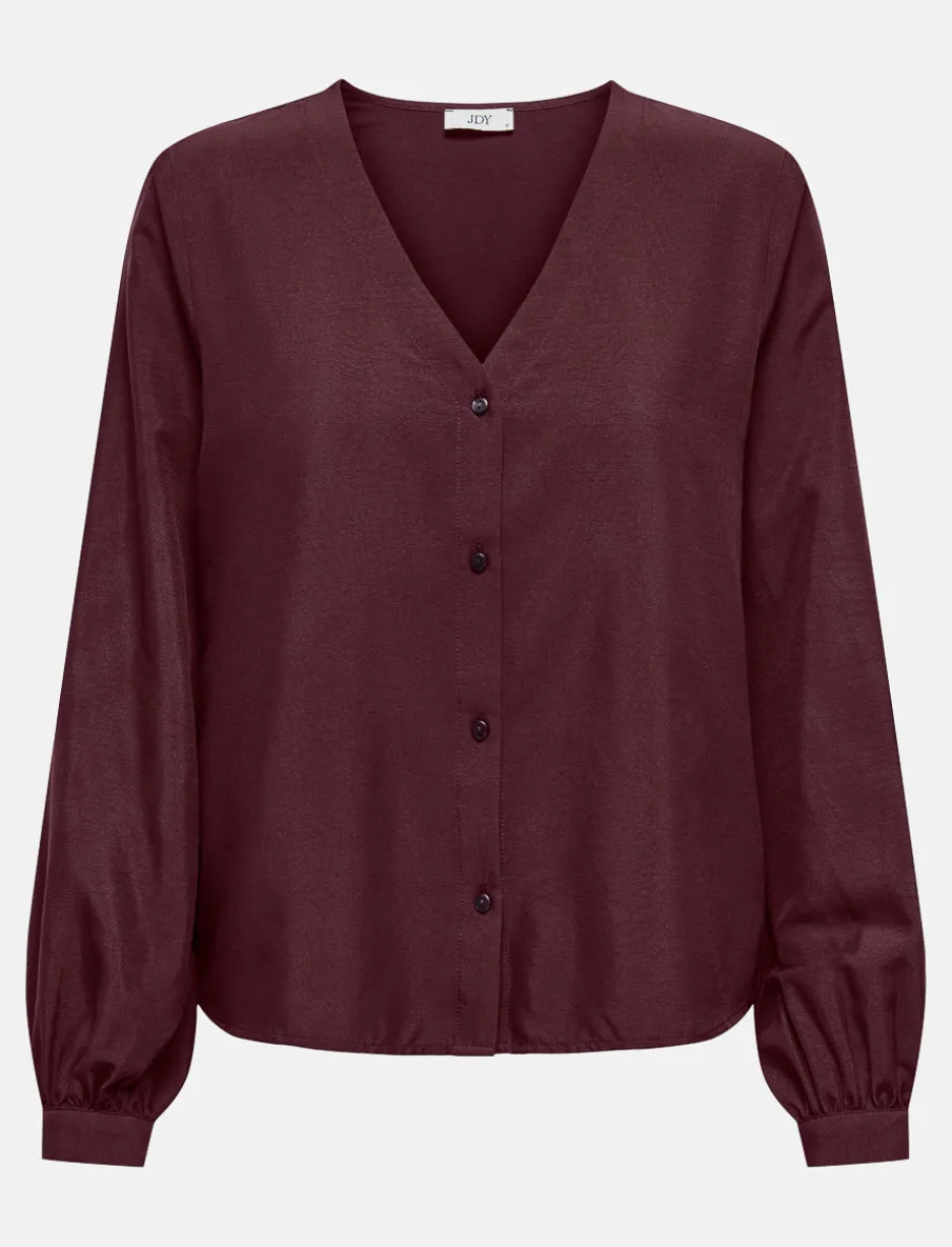 V-neck Shirt with Puff Sleeves
