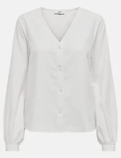 V-neck Shirt with Puff Sleeves