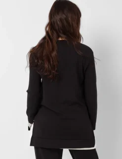 V-Neck Sweater with Side Slits