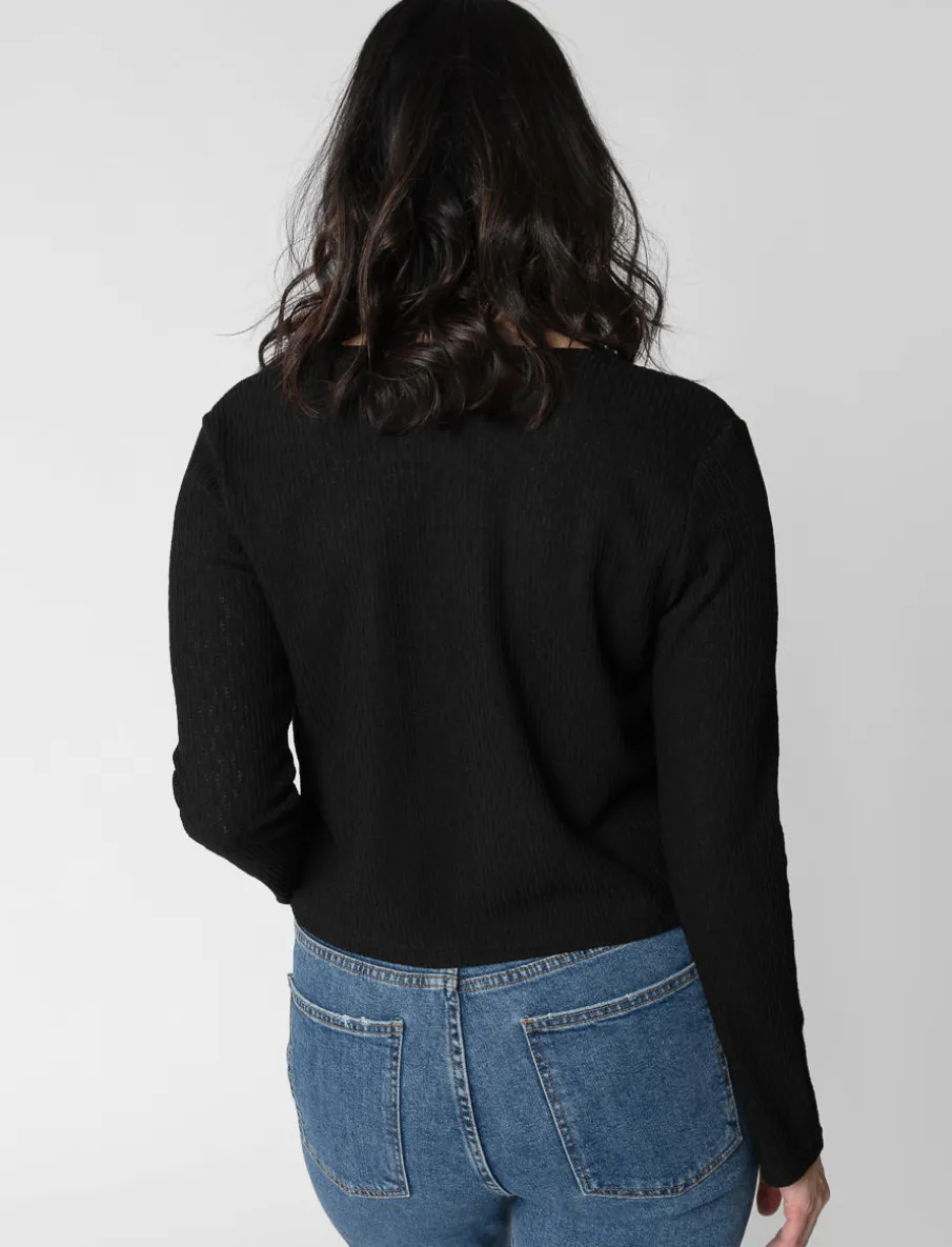V-neck Textured Cardigan