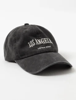 Washed Cap with Los Angeles Embroidery