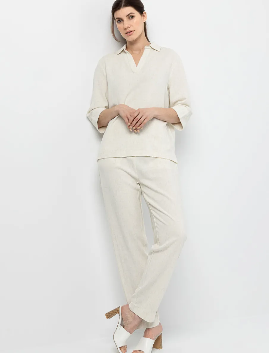 Washed Linen Straight-leg Trousers