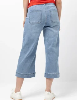 Wide-leg Denim Capris