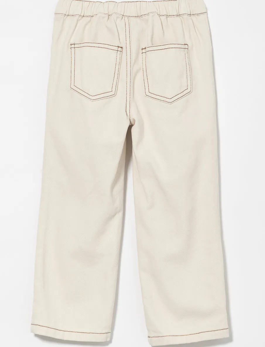 Wide-leg Denim Pants - Little Girl
