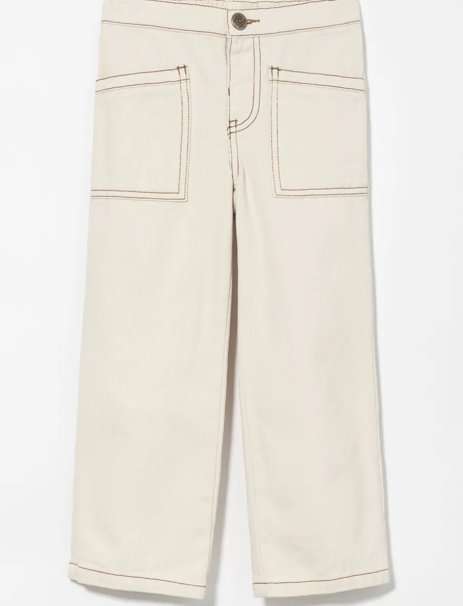 Wide-leg Denim Pants - Little Girl