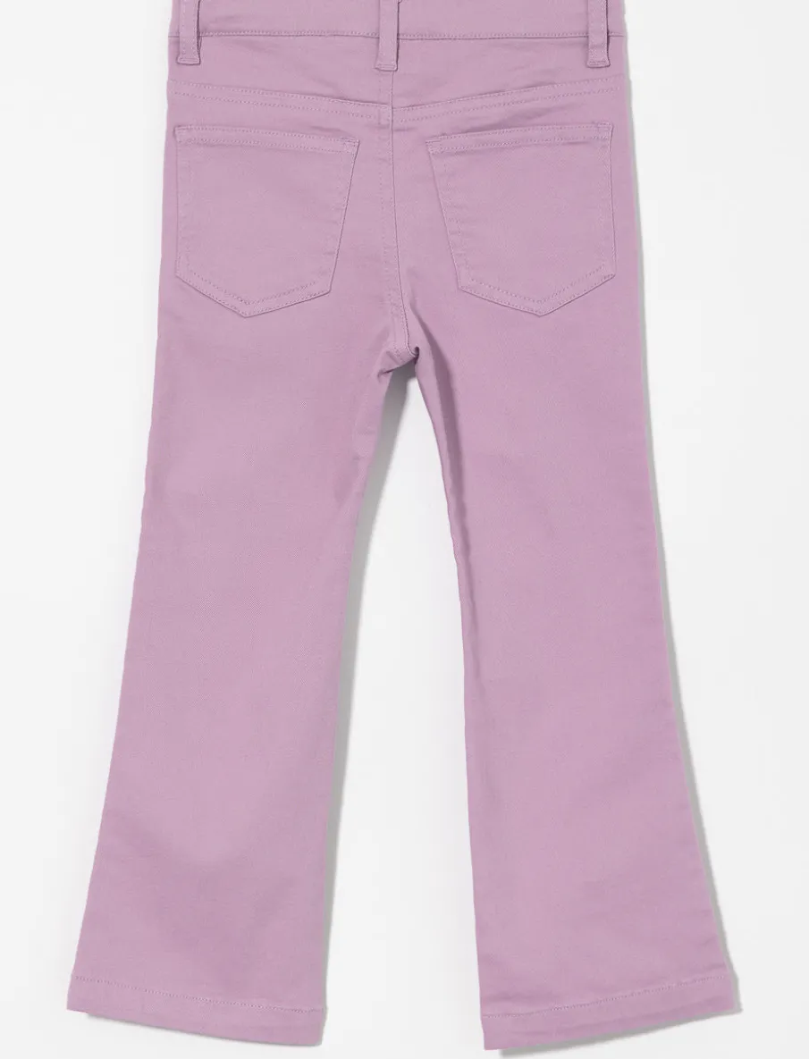 Wide-leg Jeans with Bow Embroidery - Little Girl