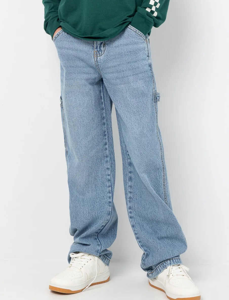 Wide-leg Jeans with Elastic Waistband