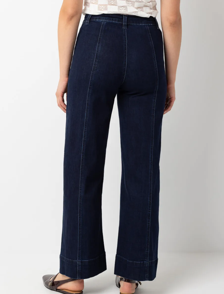 Wide-leg Jeans with Front Seams