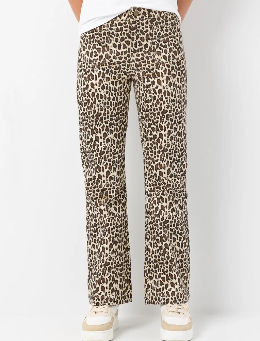 Wide-leg Leopard Print Pants