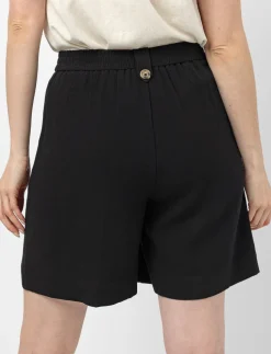 Wide-Leg Linen Bermuda Shorts
