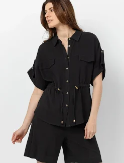Wide-Leg Linen Bermuda Shorts