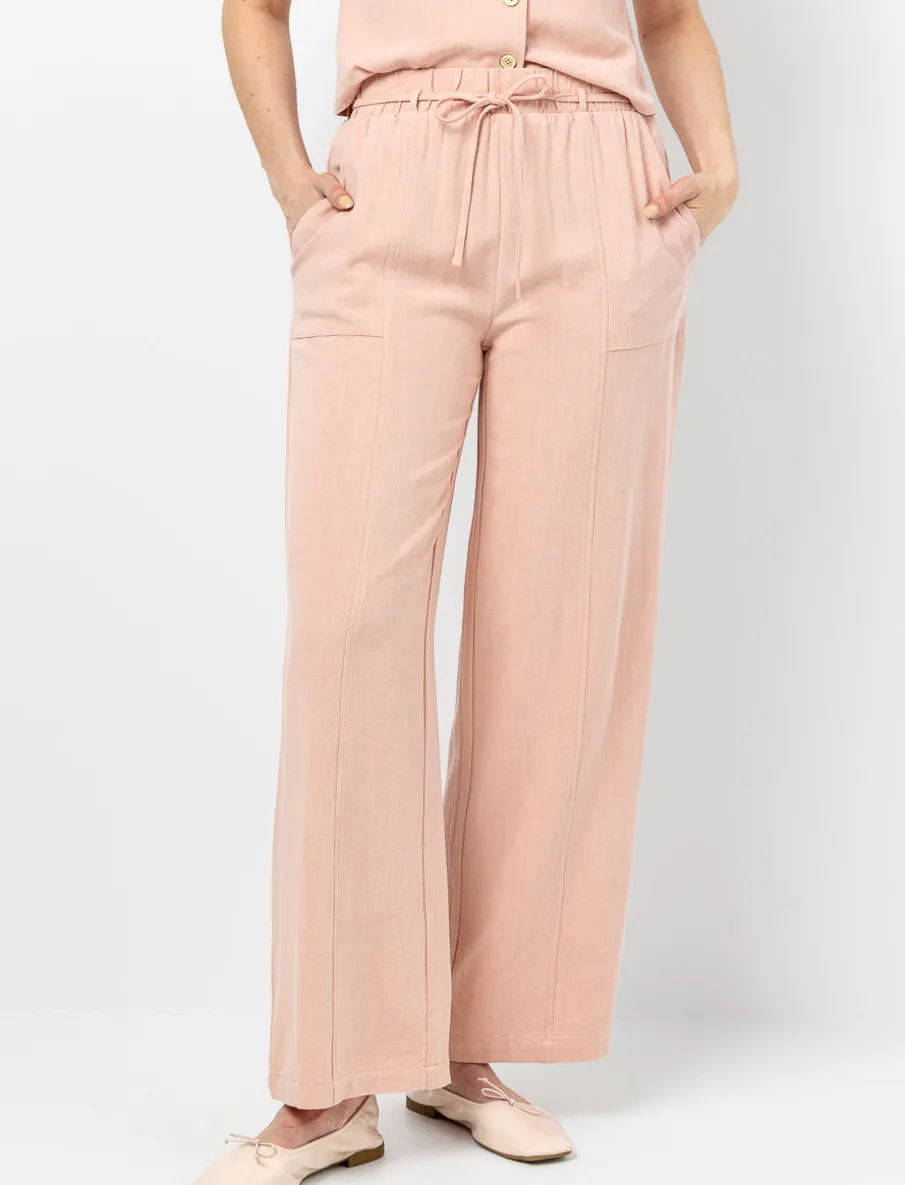 Wide-Leg Linen Pants