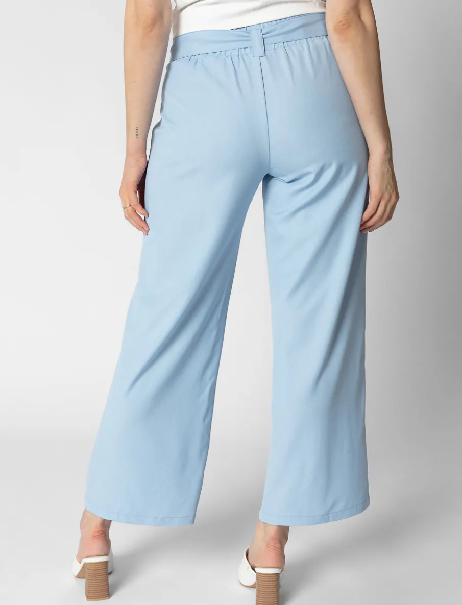 Wide-Leg Pants with Belt
