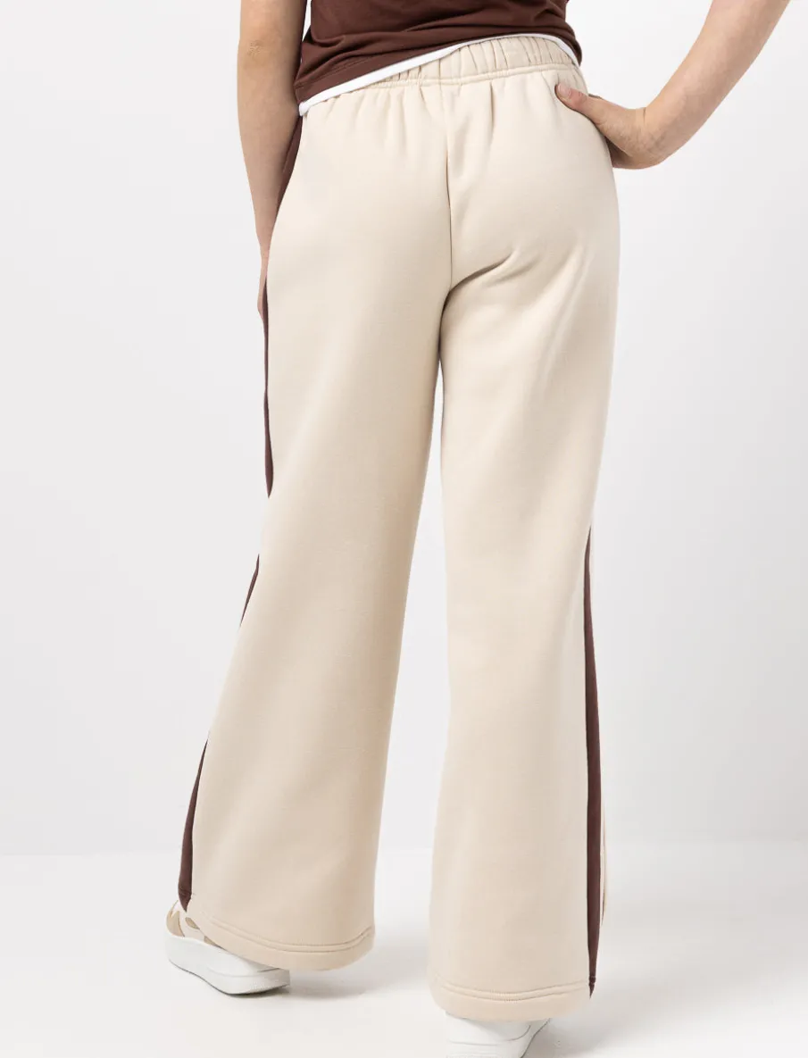 Wide-leg Pants with Contrast Stripes