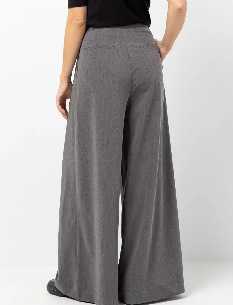 Wide-leg Pleated Pants