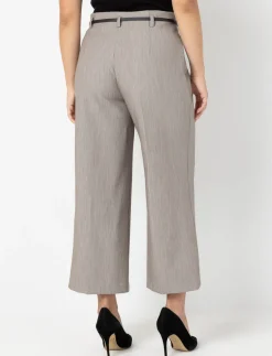 Wide-leg Pleated Pants with Belt