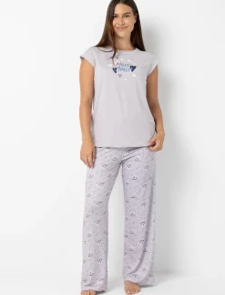 Wide-leg Printed PJ pants
