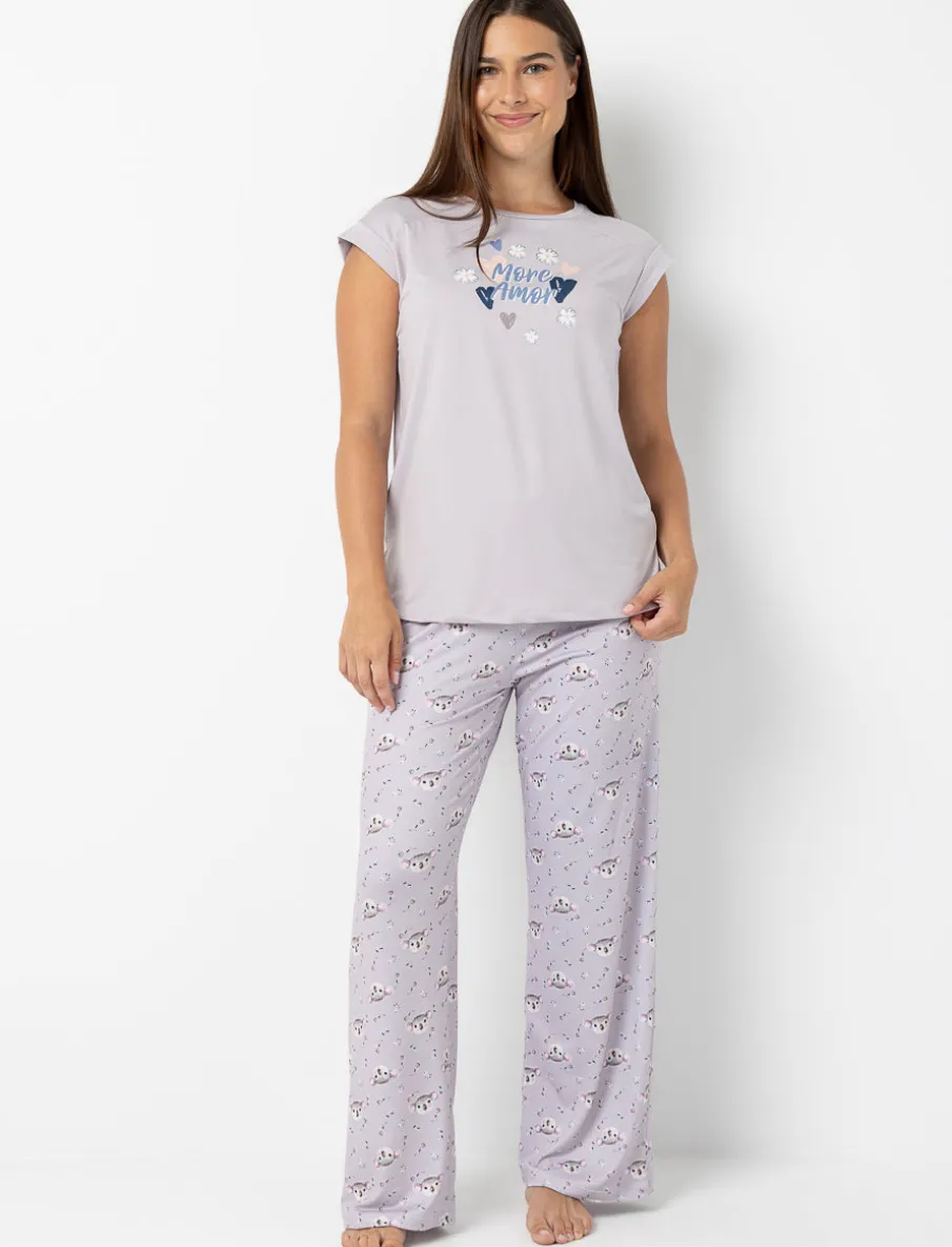 Wide-leg Printed PJ pants