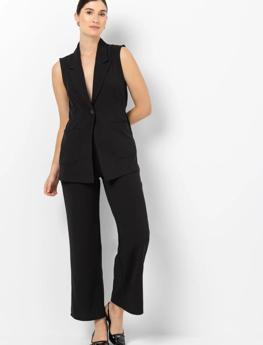 Wide-leg Scuba Trousers