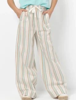 Wide-leg Striped Trousers