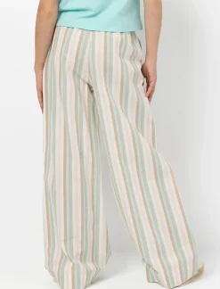 Wide-leg Striped Trousers