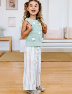 Wide-leg Striped Trousers
