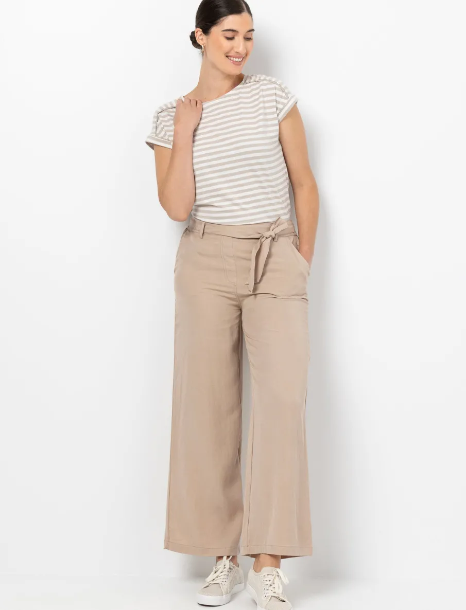 Wide-leg Trousers with Tie Waist