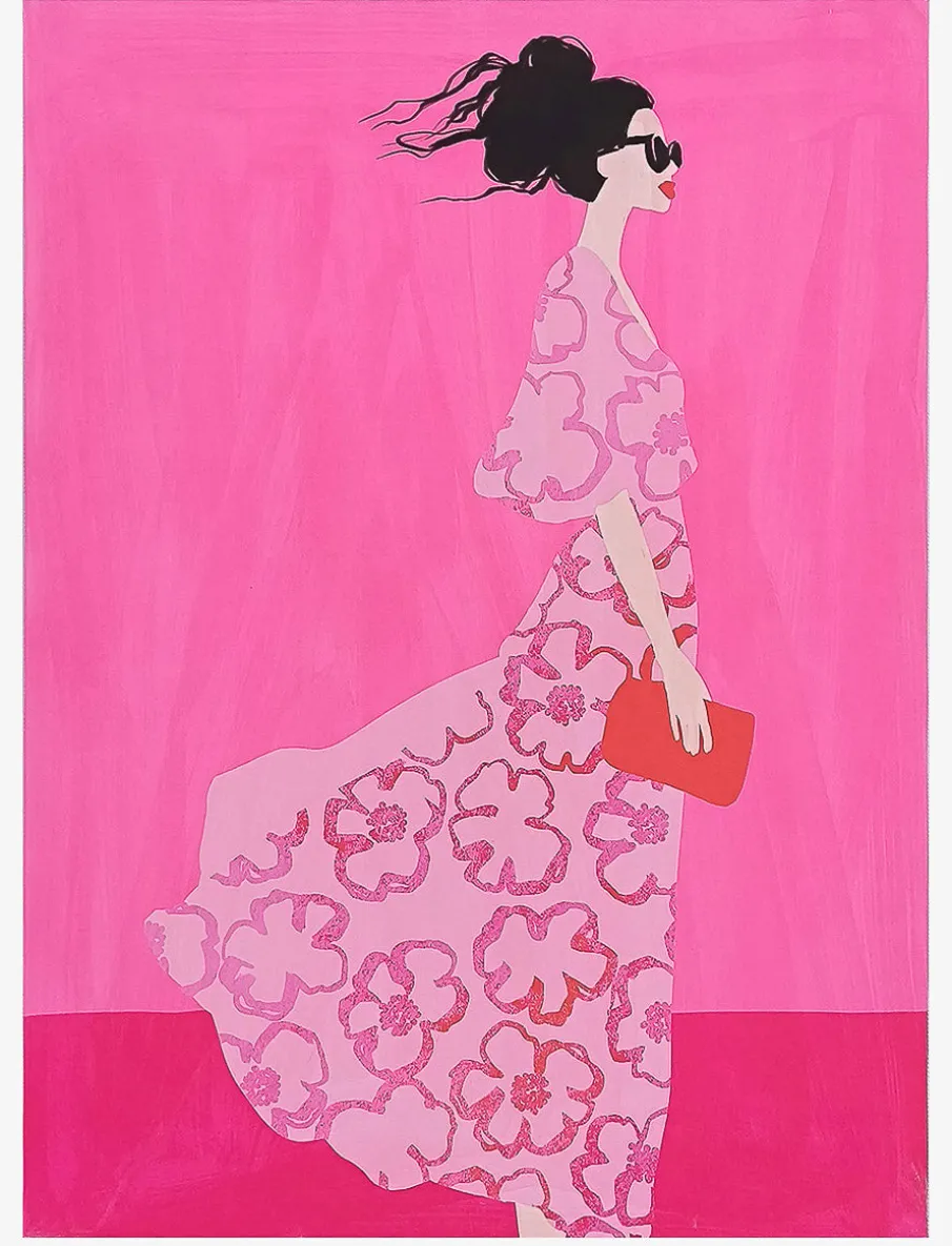 Woman in Pink Canvas Print
