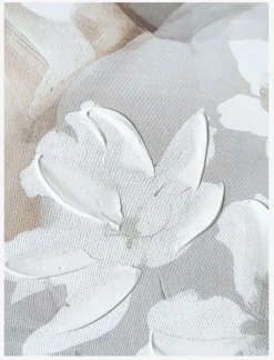 Woman with Flowers Embossed Canvas Print