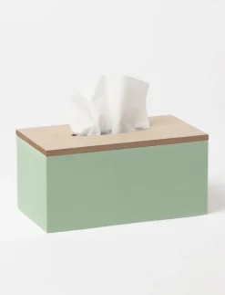 Wooden Two-toned Tissue Box