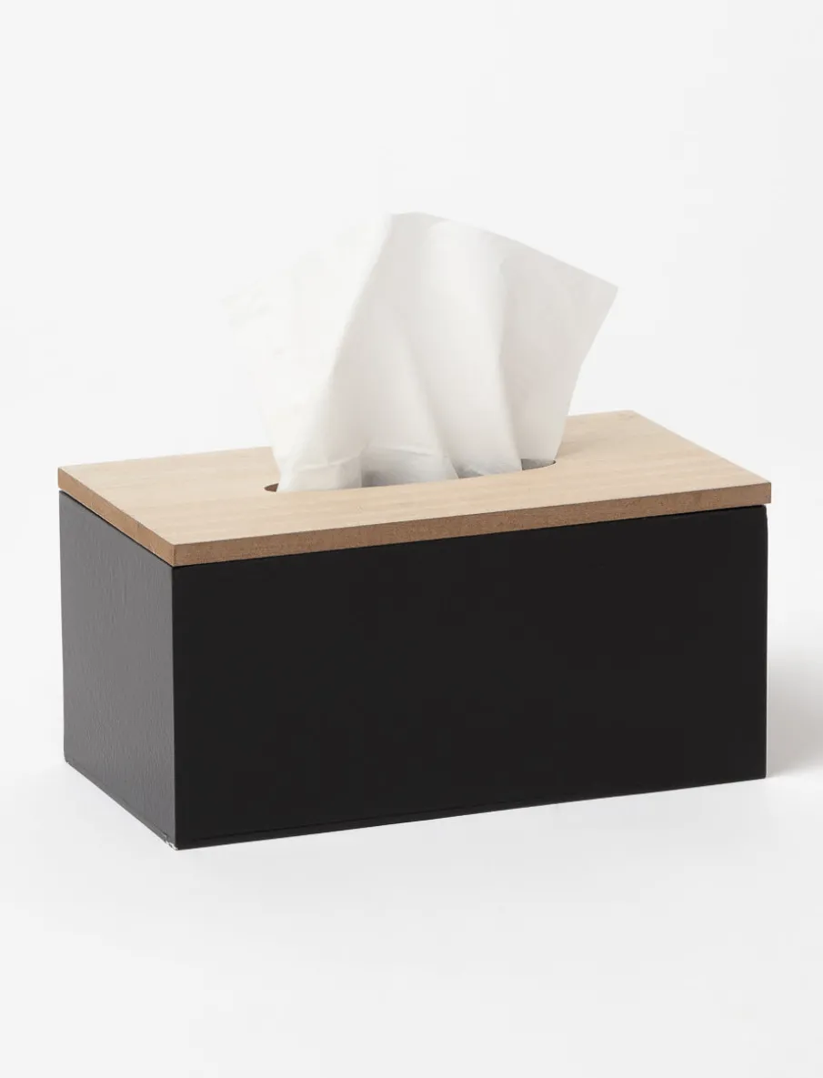 Wooden Two-toned Tissue Box