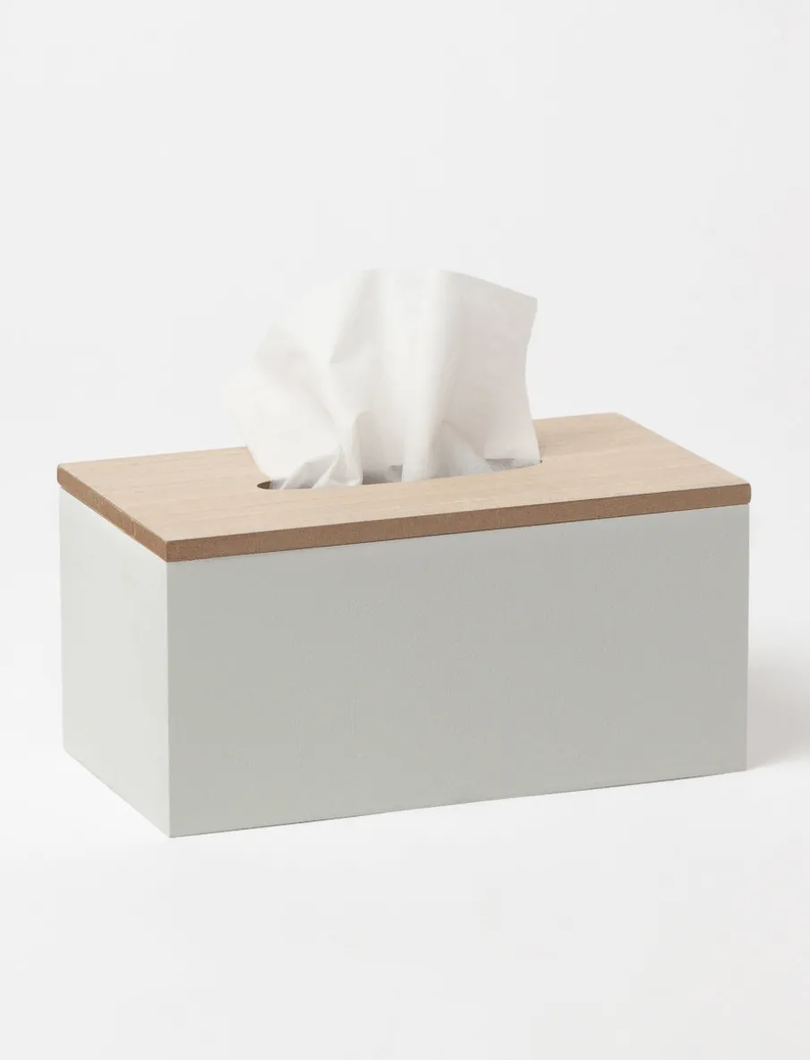 Wooden Two-toned Tissue Box