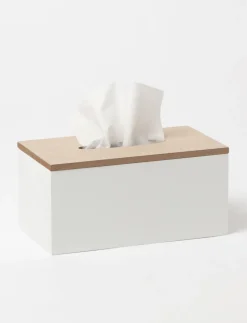 Wooden Two-toned Tissue Box
