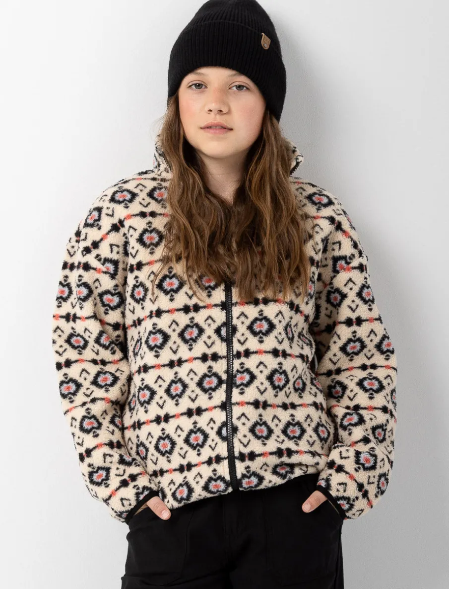 Zip-up Aztec Print Sherpa Jacket