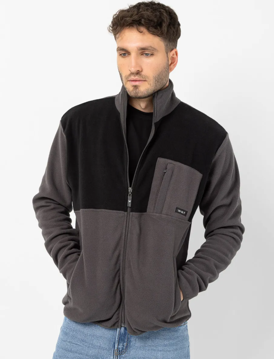 Zip-up Fleece Jacket with High Collar
