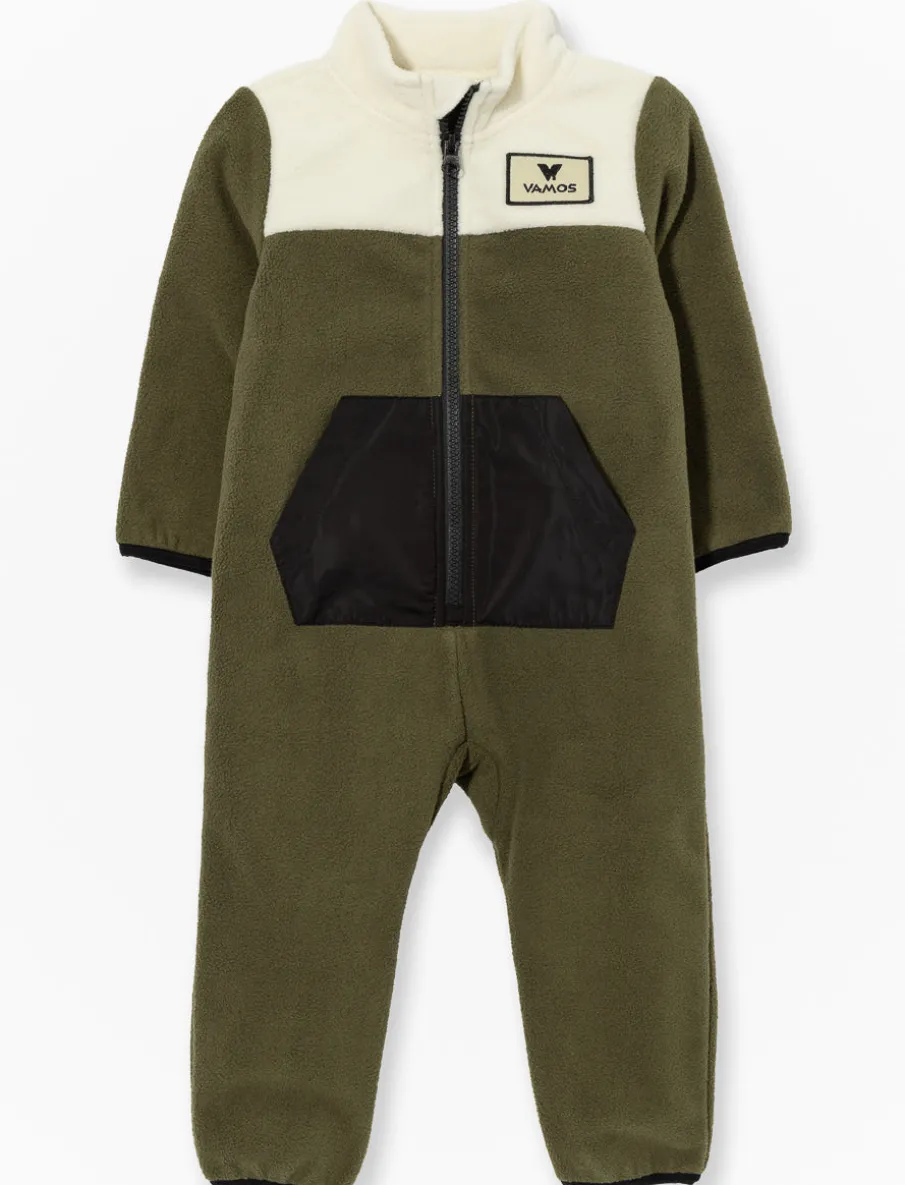 Zip-up Fleece Romper