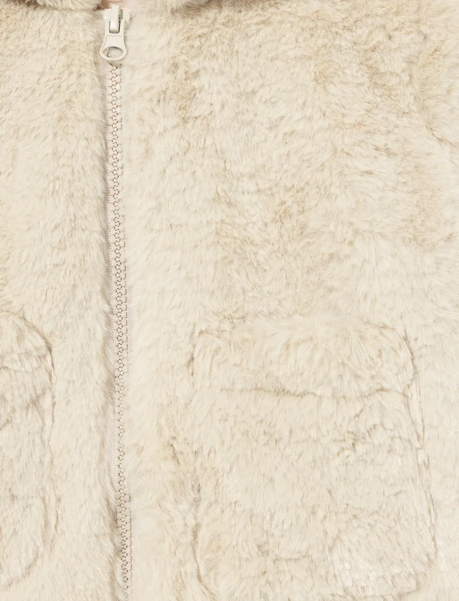 Zip-up Hooded Jacket with Ears - Little Girl