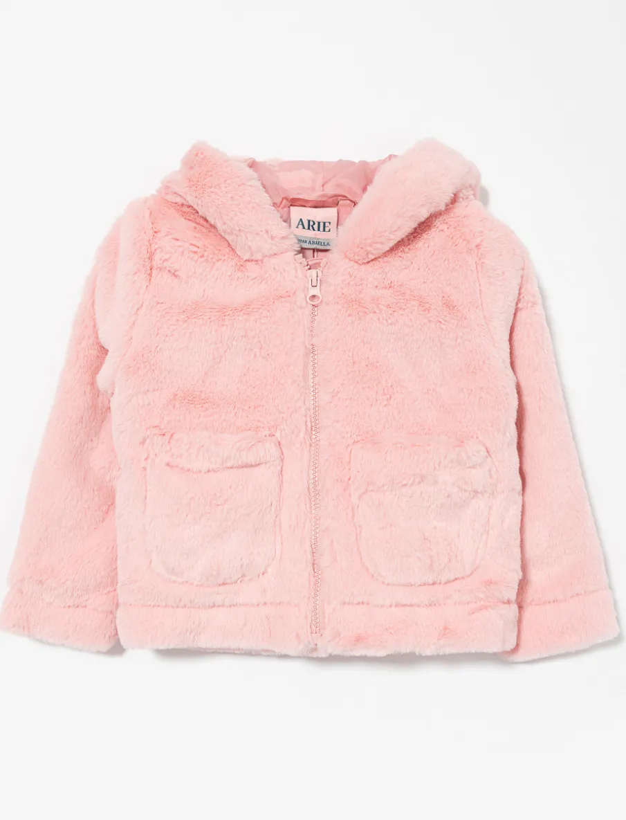Zip-up Hooded Jacket with Ears - Little Girl