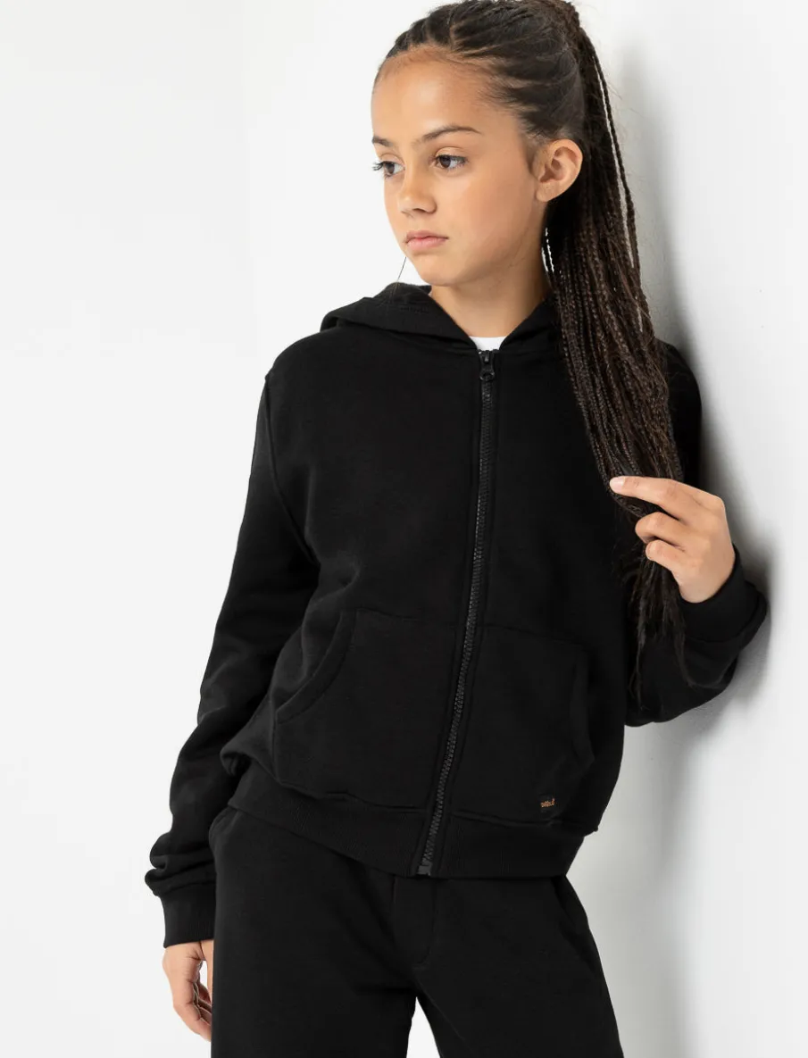 Zip-up Hoodie Cardigan with Kangaroo Pocket