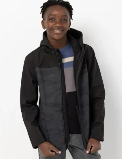 Zip-up Hoodie Jacket with Camouflage Print