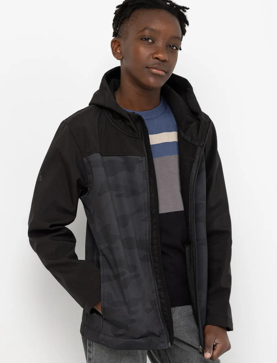 Zip-up Hoodie Jacket with Camouflage Print