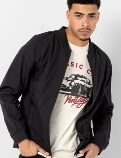 Zip-Up Jacket with Crew Neck