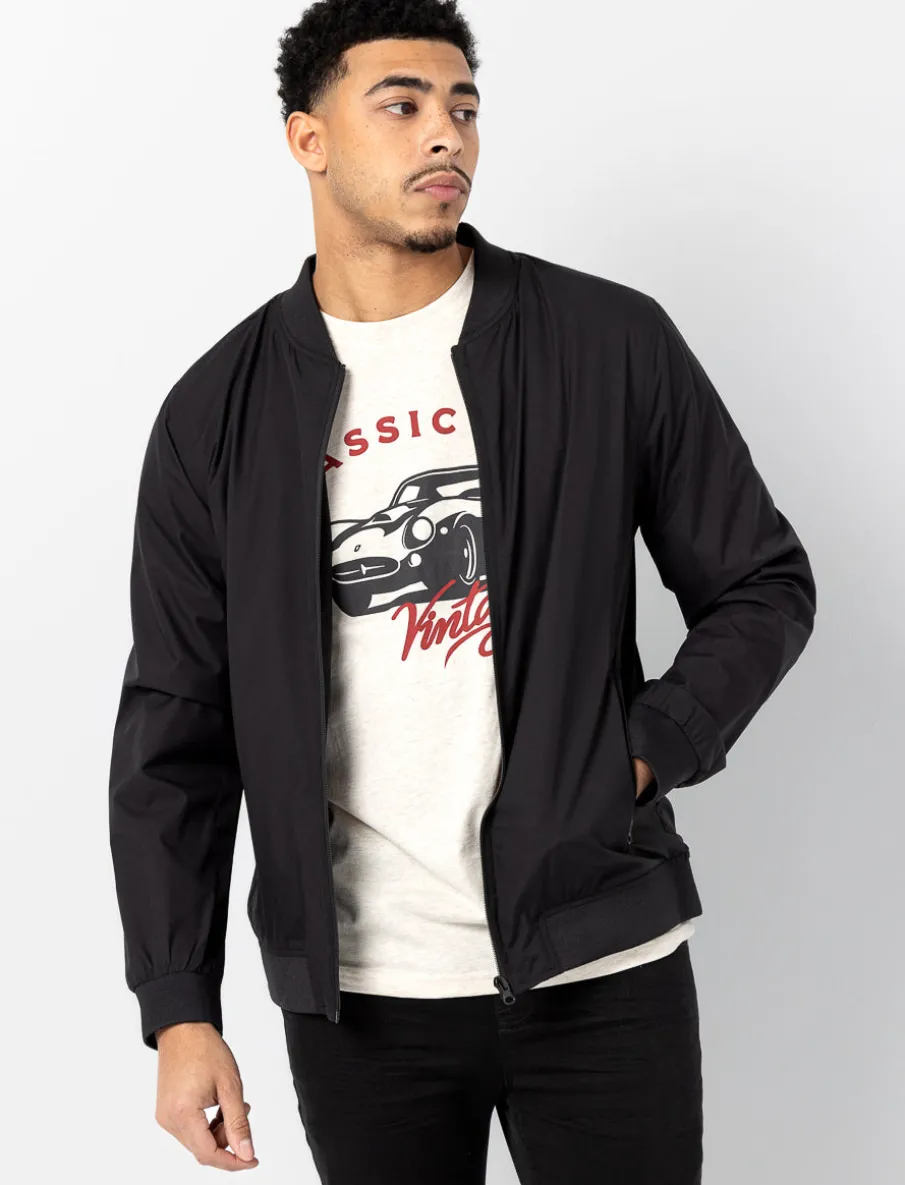 Zip-Up Jacket with Crew Neck