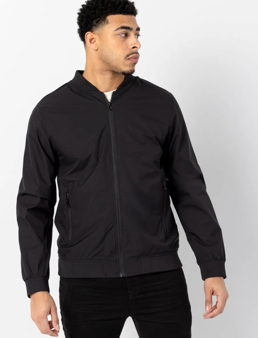 Zip-Up Jacket with Crew Neck